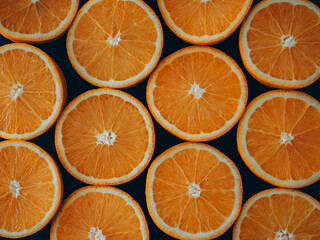 Orange slices. Pattern of orange slices