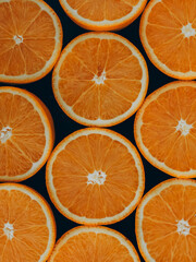 Orange slices. Pattern of orange slices
