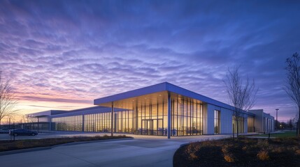 Obraz premium Modern Office Building at Dusk