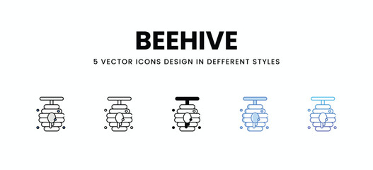 Beehive  vector icons set stock illustration