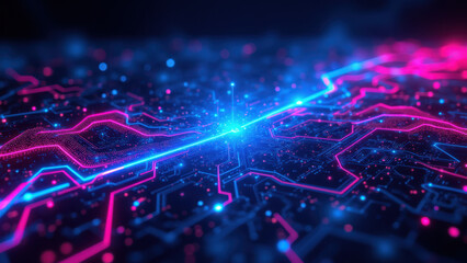 An abstract digital illustration of a colorful network that represents CI/CD pipelines or microservices infrastructure with DevOps elements.