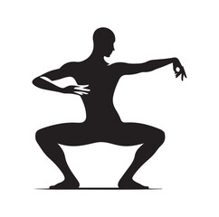 Tai Chi pose silhouette vector illustration