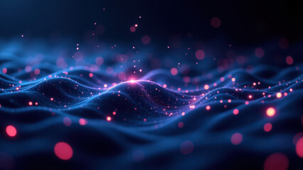 Fototapeta premium Vibrant abstract background with digital waves for ci/cd, Docker, Kubernetes, DevOps themes.