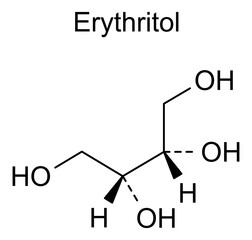 Chemical structure of erythritol, drug substance