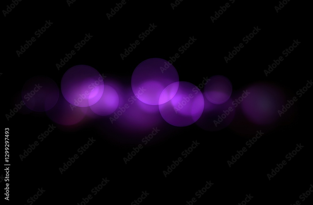 Poster blurred purple lights on a black background, a simple vector illustration with a flat design and a m