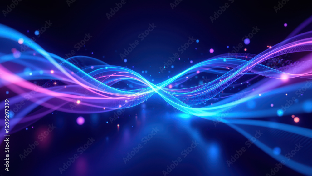 Aufkleber abstract digital cloud with glowing effects for ci/cd and devops themes.