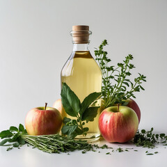 apples and bottle of wine