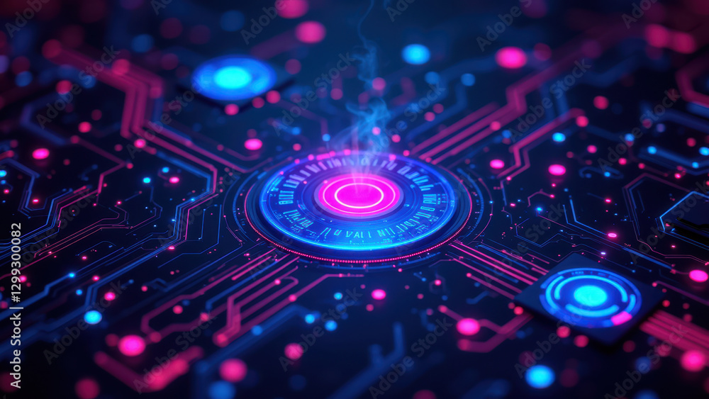 Aufkleber a vibrant digital illustration representing cloud computing, data centers, software development proc