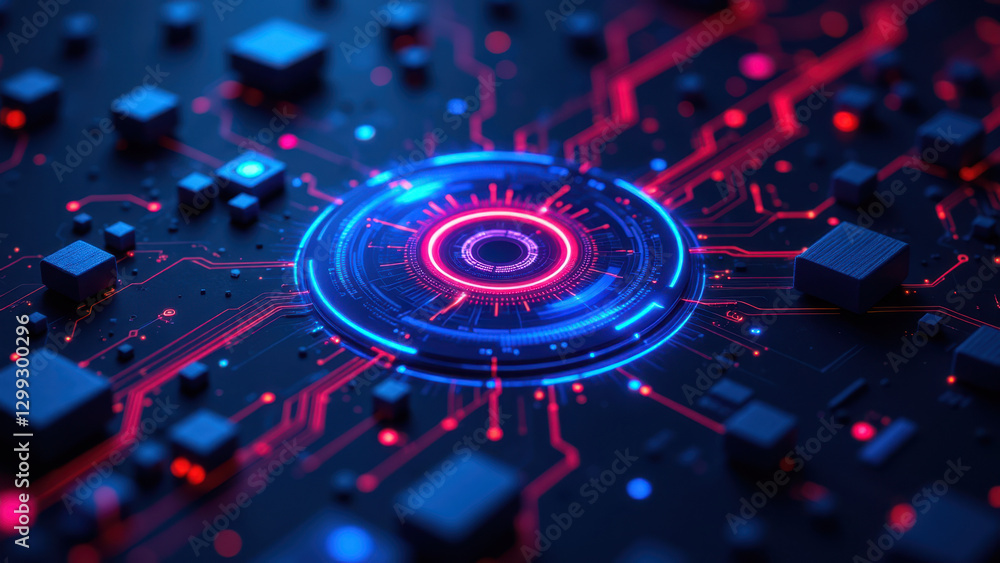 Poster image depicts a complex digital illustration with abstract shapes representing ci/cd, docker, kubern