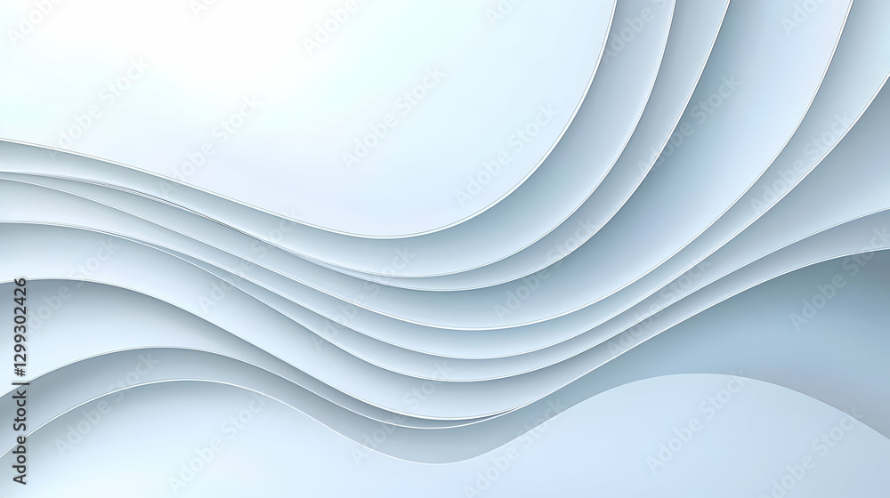 Poster abstract white wavy layered background with smooth curves and light gradient