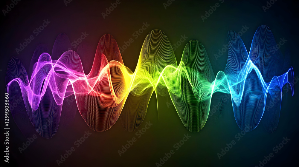 Poster abstract colorful light waveform pattern with dynamic energy and modern technology background