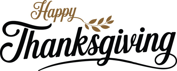 Happy Thanksgiving Day Text with Festive Design