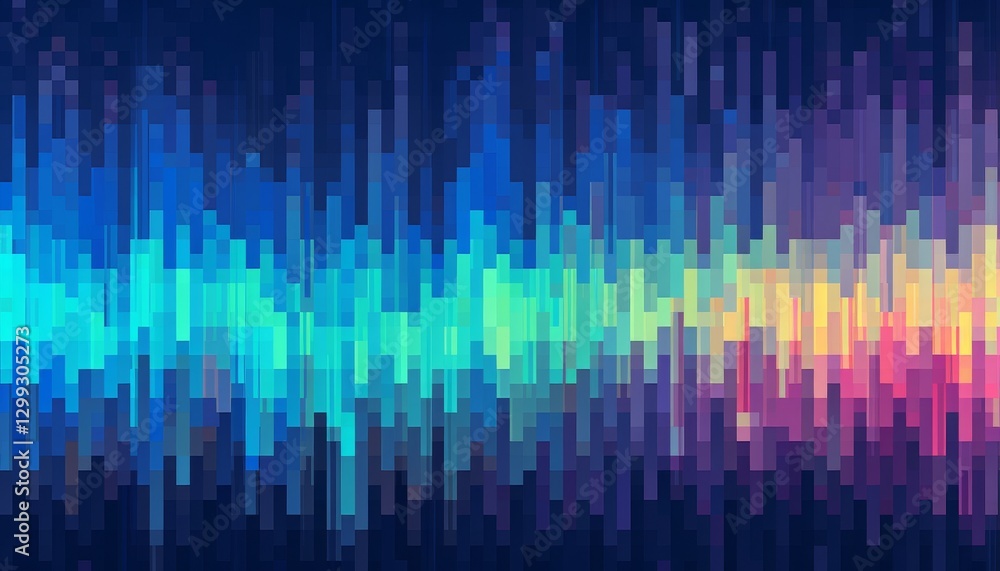Poster abstract colorful pixelated background dynamic digital texture.