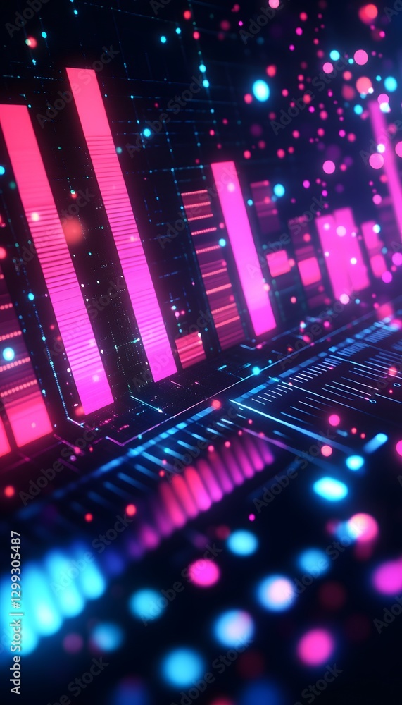 Poster abstract visualization of digital data processing in a network