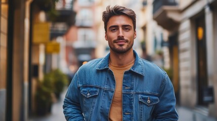 Fototapeta premium Stylish man enjoying a walk in the city