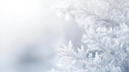 Obraz premium Frosty snowflakes falling winter wonderland close-up photography serene atmosphere macro view nature's beauty