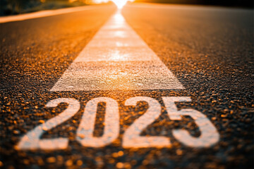 Rok 2025 - biały napis na drodze © Silent26