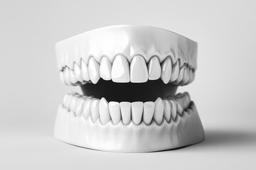 Obraz premium Detailed close up image showcasing a set of perfect teeth