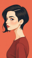 The woman had a short stylish haircut that blended traditional masculine lines.