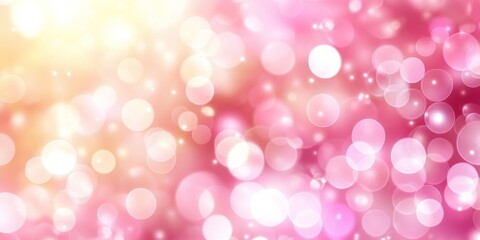 Obraz premium A soft, gentle abstract background featuring blurred pink and golden bokeh lights with ample copy space