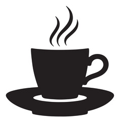 coffee cup icon silhouette with white background
