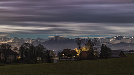 Obraz premium Night in the Alps – Horben Region