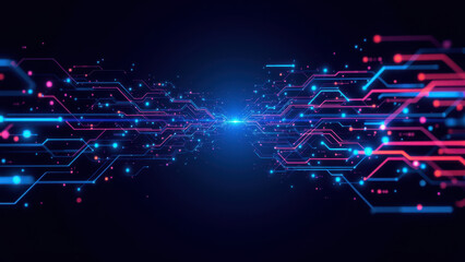 Obraz premium Dynamic digital network of colorful lines with glowing nodes, representing a cybernetic or cloud-based system like ci/cd, kubernetes, docker or devops.
