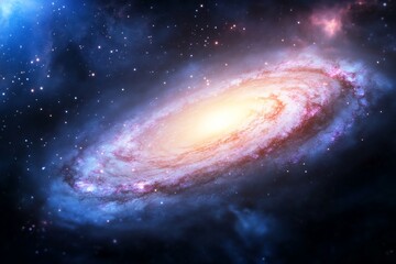 Spiral galaxy swirling in cosmic dust and stars.