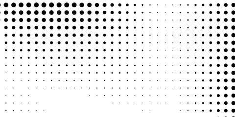 Abstract halftone gradient background. Faded grit noise texture. White and black sand wallpaper. Retro pixelated backdrop. Anime or manga style comic modern art simple