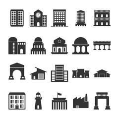 Fototapeta premium Building Icon Set Sign Symbol