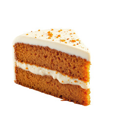 slice of carrot cake, isolated on a transparent background