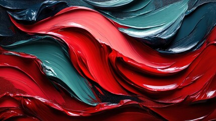 Obraz premium Abstract paint swirls, vibrant colors, textured surface, studio background