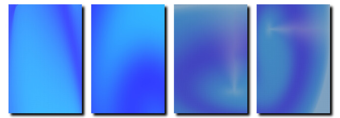 Set of abstract colorful background with beautiful blue, purple and aqua gradation of colors, vertical banner use for poster flyer banner backdrop, wavy fluid background illustration