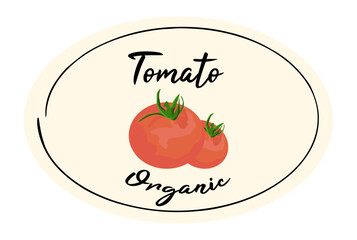 Classic tomato tag label. Vegetable printed sticker.