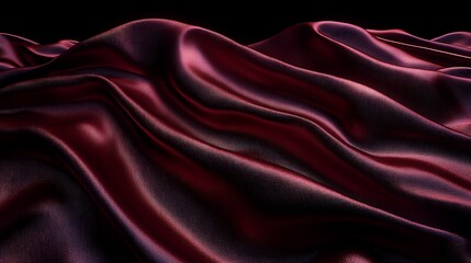 Obraz premium Burgundy silk fabric folds, draped, studio shot. Possible use Textile texture, material sample