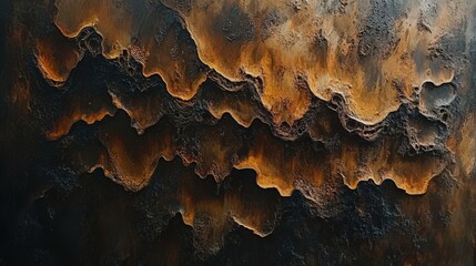Obraz premium Abstract Brown And Black Textured Landscape Painting