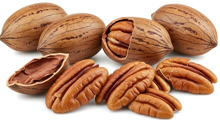 Pecans Close-up Displayed in Natural Light High-Resolution Food Photography