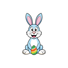 easter bunny with easter eggs