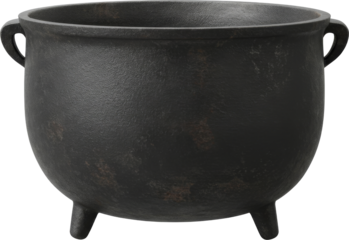 Cast Iron Cauldron Cookware, Primitive Steel Old Fashioned Camping, Isolated Transparent PNG