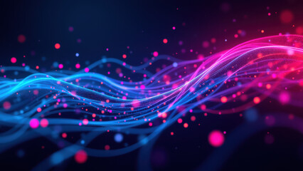 Fototapeta premium A dynamic abstract background with flowing colors representing virtualization, ci/cd processes, or cloud computing operations.