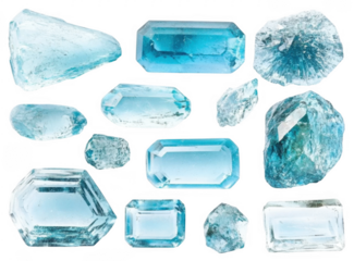 Crystal cubes on white background