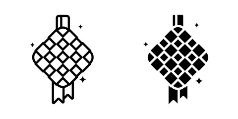 Ketupat icon set. for mobile concept and web design on white background