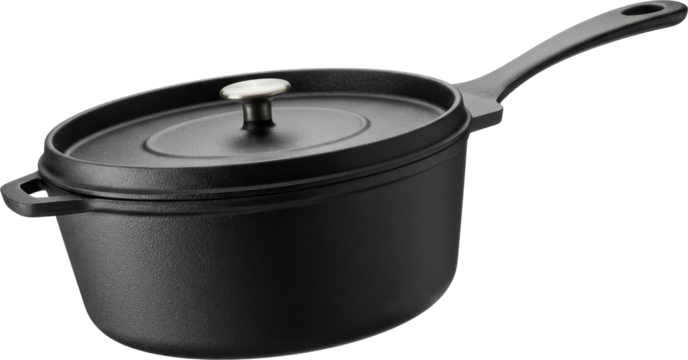 Cast Iron Dutch Oven Pot Cookware, Primitive Steel Old Fashioned Camping, Isolated Transparent PNG
