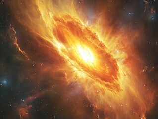 protostar forming in a nebula, showcasing the stunning glow and the process of star birth under extreme temperatures and pressures