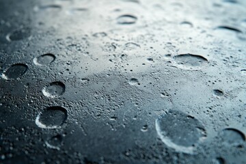 Close up of a wet surface with many small circles