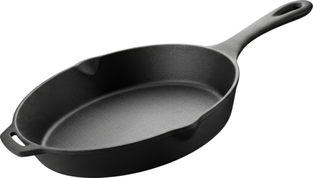 Cast Iron Skillet Pan Cookware, Primitive Steel Old Fashioned Camping, Isolated Transparent PNG