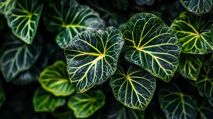 Fototapeta premium Vibrant green leaf close-up indoor plant environment nature photography macro viewpoint botanical concept