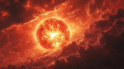 Carbon star undergoing rapid pulsations its surface shifting between brilliant red and dark crimson hues