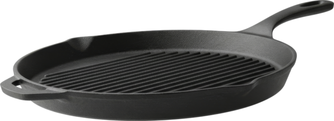 Cast Iron Skillet Griddle Cookware, Primitive Steel Old Fashioned Camping, Isolated Transparent PNG
