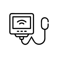 Ultrasound machine icon with a simple and clean line design